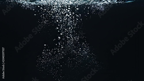 Realistic Underwater Air Bubble Burst Effect on Dark Background