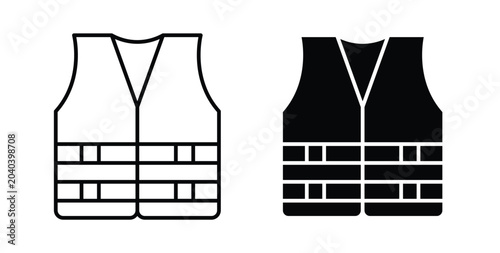 Schilderij op canvas Safety vest icon, outline style icon for web. vector graphics