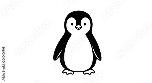 Foto Cute Little Penguin Cartoon Character 1.