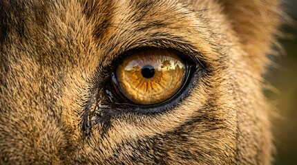 Lion's Eye Close-up: Majestic Gaze of an African Predator