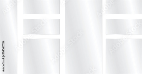 Konstfotografi Set of blank glass panels or frames for design, modern transparent rectangular s