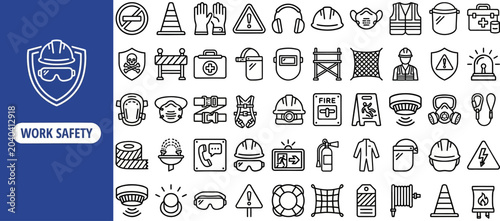 Foto Workplace Safety outline icon set