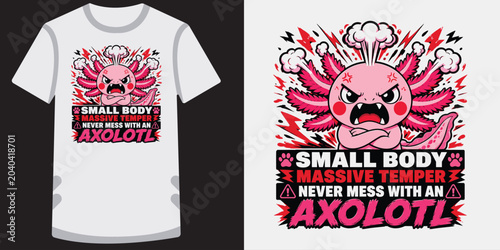 Fotografía Axolotl wrath small body massive temper, arms crossed, dangerous energy