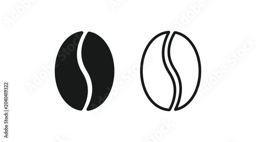 Foto Coffee Bean Silhouettes Black And White Graphic Design