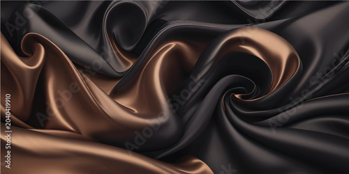Foto Dark metallic fabric showing elegant folds and sheen