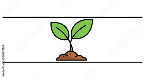 Young green sprout growing from soil, symbolizing growth and new beginnings