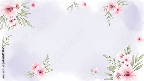Pink Floral Watercolor Background Design