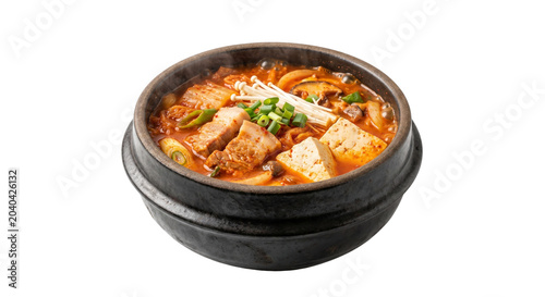 Принти на полотні Korean kimchi jjigae stew with tofu and pork