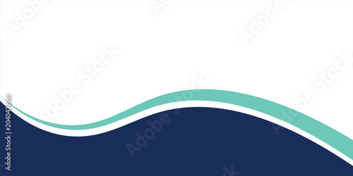 Konstfotografi Abstract dark blue and cyan layered wavy shapes background banner with white cop