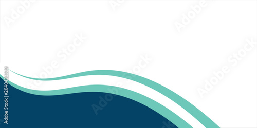 Obraz na płótnie Abstract blue and cyan layered wavy shapes background banner with large white co