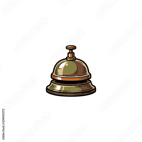 Tiny hotel bell illustration