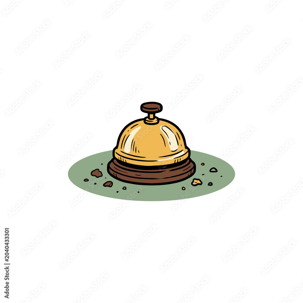 Fototapeta premium Tiny service bell with crumbs