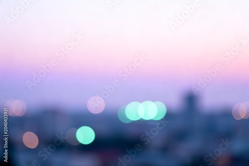 Abstract Cityscape Bokeh at Twilight