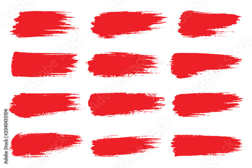 Set of black paint, ink brush strokes, brushes, lines. Dirty elements. - stock vector.