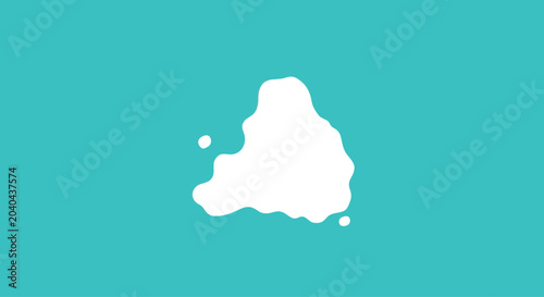 Abstract organic blob shape with small dots on turquoise background, graphic element