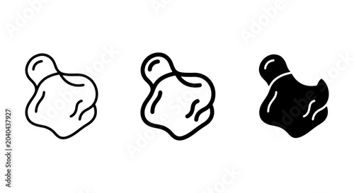 Fotografie Three Styles of Bone Icon Set: Outline, Filled, and Silhouette, representing ske