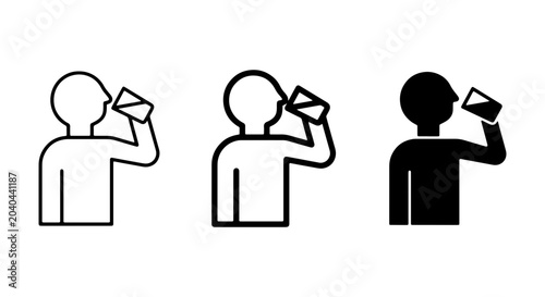 Photos Person Drinking Water Icons, Hydration Symbols, Refreshment Vector Graphics, Hea