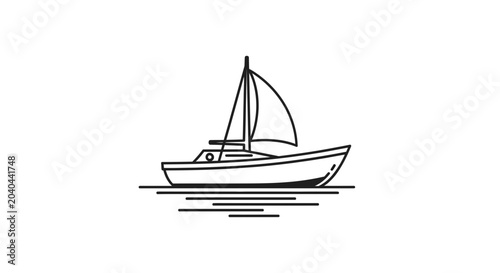 Quadro su tela Sailing yacht on calm waters.