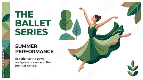 Fotografía Ballet Dancer in Green Dress.