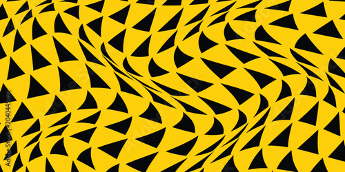Tableau sur toile simple black triangle wave pattern on yellow for banner poster background