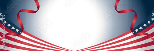 Patriotic American Flag Ribbons and Stars Background for Independence Day Celebrations
