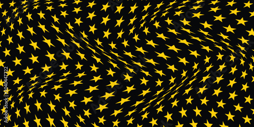 simple yellow star wave pattern on dark for banner poster background.