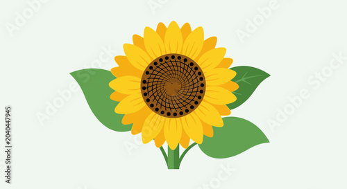 Fotografie Vibrant Yellow Sunflower Closeup Illustration.