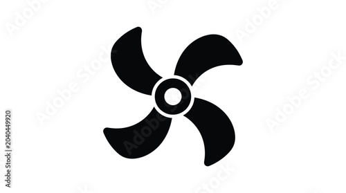 Bild auf Leinwand propeller blade silhouette on white background fan spinner aircraft marine engin