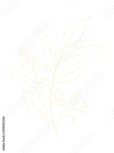 Minimalist Botanical Leaf Branch Illustration