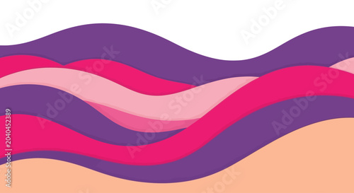 Abstract wavy layers of purple, pink, and peach colors creating a dynamic graphic background.