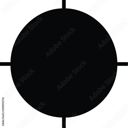 Foto Black circle with four short lines extending outward round