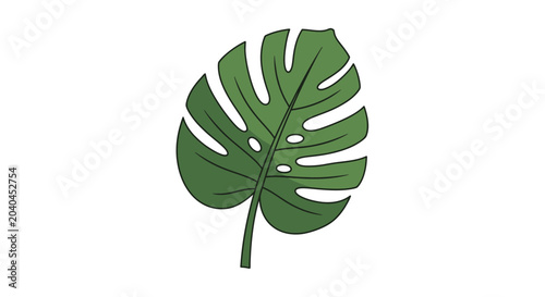 Obraz na płótnie Large green tropical leaf closeup.