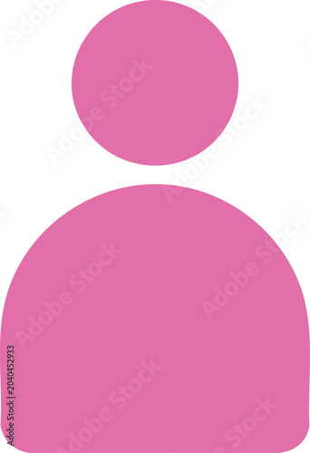 Fotografía Pink silhouette of a person minimalist on white background outline