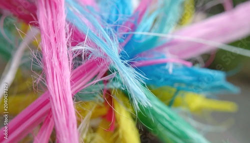 Colorful fibrous material macro texture detail.
