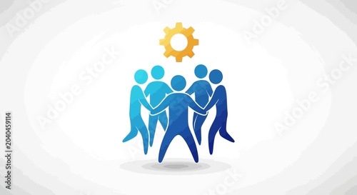 Bild auf Leinwand People teamwork unity cooperation concept.