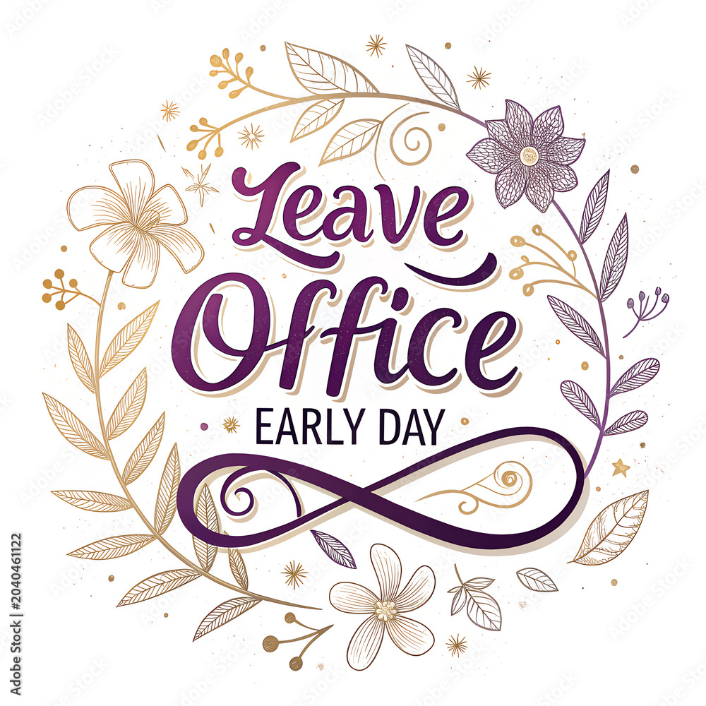 Obraz premium Leave office early day elegant script.