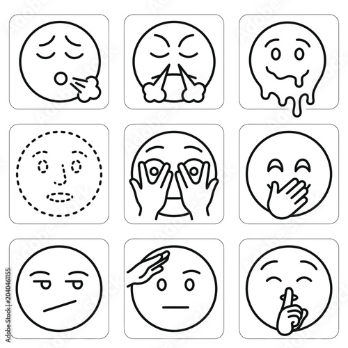 Foto Collection of emoticon face expressions.