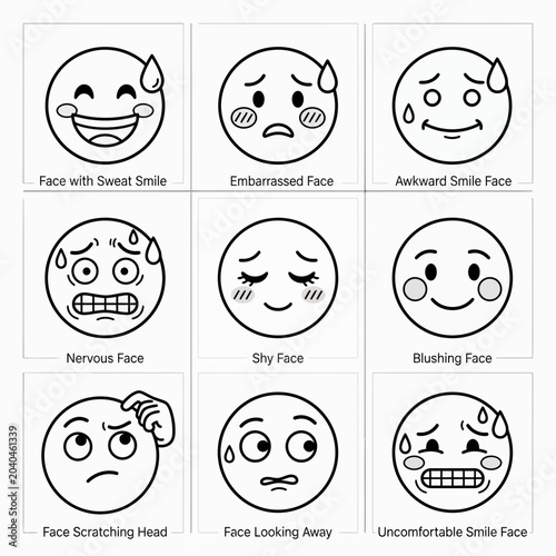Foto Collection of Various Emoticon Faces.