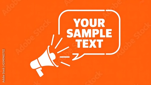 Megaphone, announcement template, speech bubble, promotional icon, advertising design element