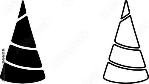Schilderij op canvas Unicorn Horn Silhouette And Line Art Icon Set