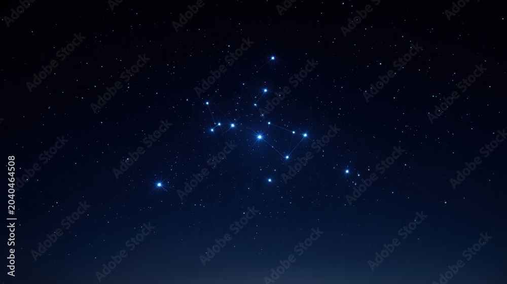 Fototapeta premium Brilliant star clusters form intricate geometric patterns across the deep blue cosmic night sky