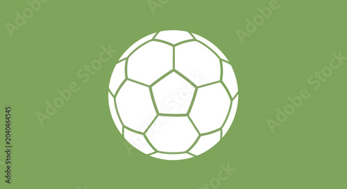 Simple soccer ball graphic element on a green background, vector illustration.