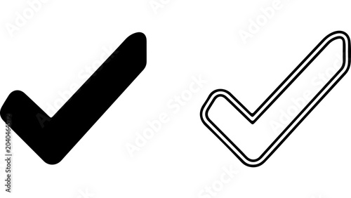 Black Check Mark Icon Set Vector Design