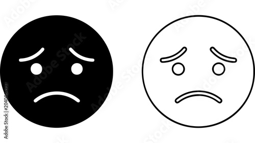 Quadro em tela Set of Sad Face Emoticons and Icons