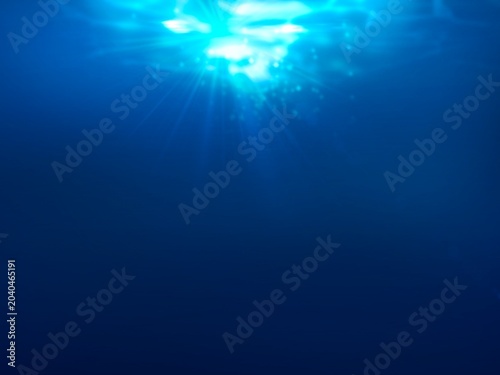 海の底から見た太陽の光　背景イラスト