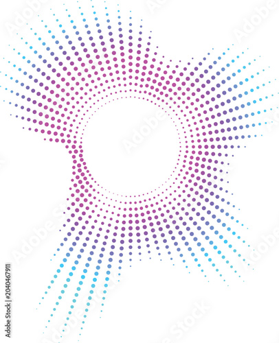 Abstract halftone dots equalizer vector background with circular geometric pattern design wallpaper texture and artistic black dot illustration style