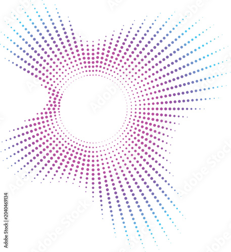 Fotografia Abstract blue halftone dot pattern background vector illustration with equalizer