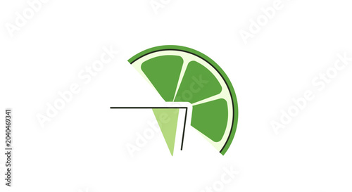 Tableau sur toile Lime Wedge Isolated on White Background.