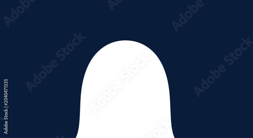 Valokuva Simple ghost graphic element with cartoon style on dark blue background