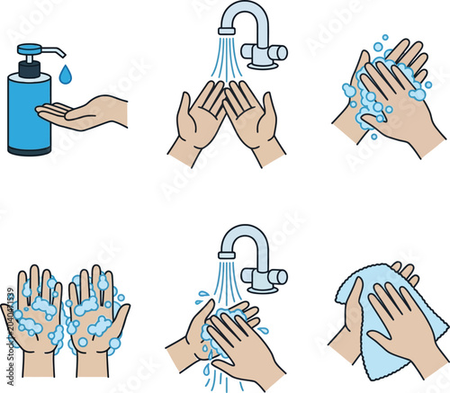 Εκτύπωση καμβά Hand washing steps